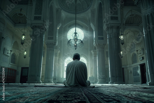 Serene prayer time in a mosque