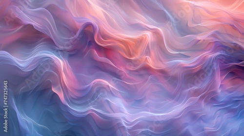 Abstract panorama of smooth, flowing lines and soft, blended colors creating a serene and tranquil organic background.