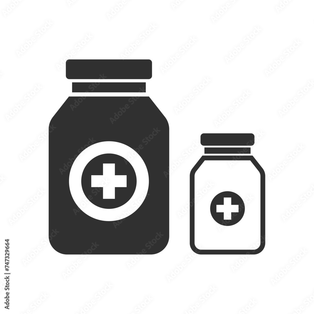 Drugs medicine pills bottle black icon vector illustration Drugs medicine pills bottle black icon vector illustration