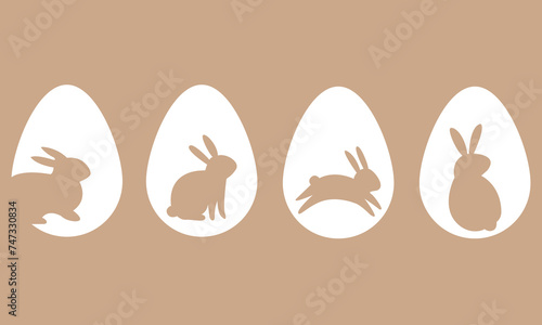 Easter eggs with rabbits