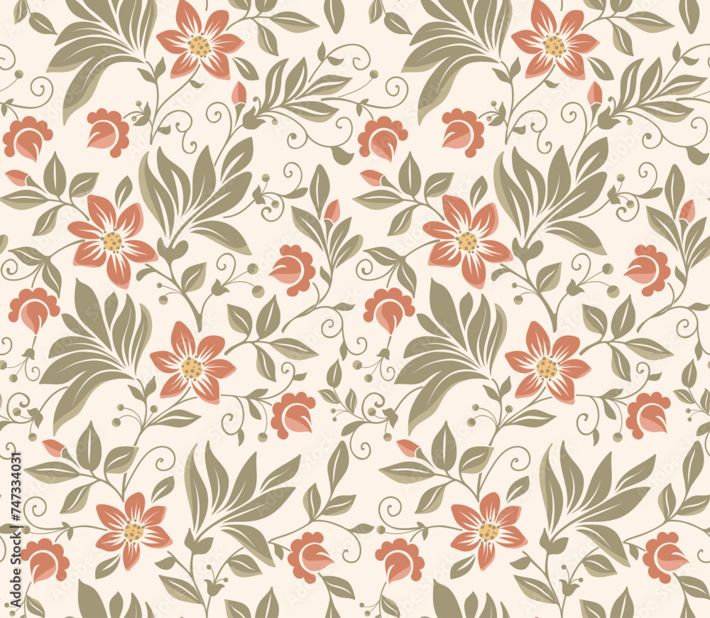 Vector flower seamless pattern background. Elegant texture for backgrounds. Classical luxury old fashioned floral ornament, seamless texture for wallpapers, textile, wrapping Vector flower seamless pattern background. Elegant texture for backgrounds. Classical luxury old fashioned floral ornament, seamless texture for wallpapers, textile, wrapping