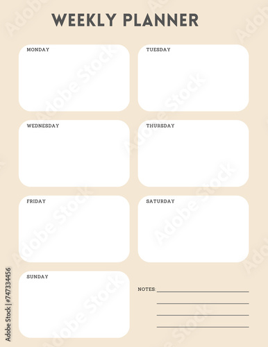 Weekly planner simple design template