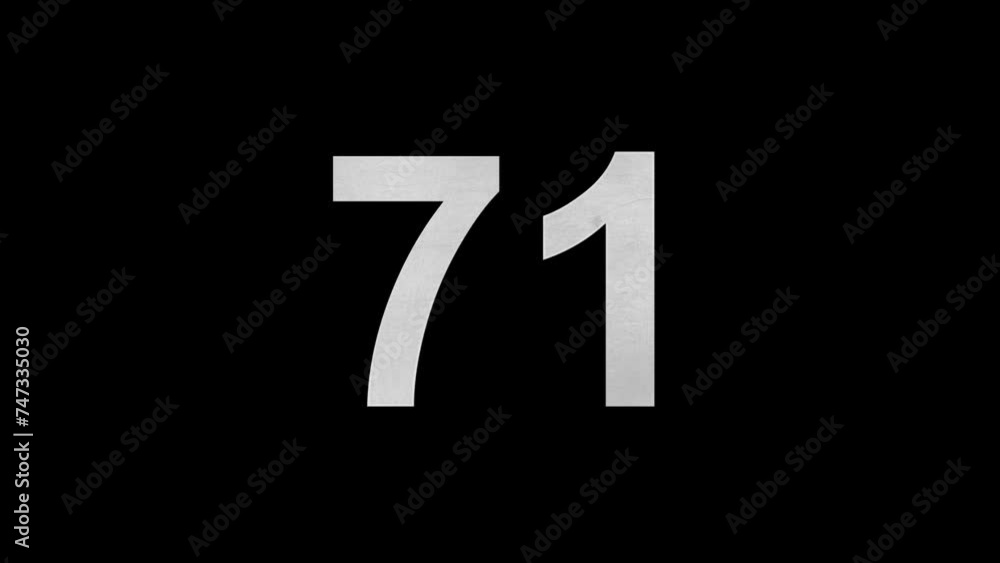 Number 71 in blue fire with alpha channel, number seventy one Number 71 in blue fire with alpha channel, number seventy one