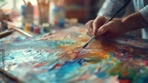 Talented artists use brushes to create outstanding artworks, showcasing exceptional skill and creativity in their masterpieces that stand out and leave a lasting impression.