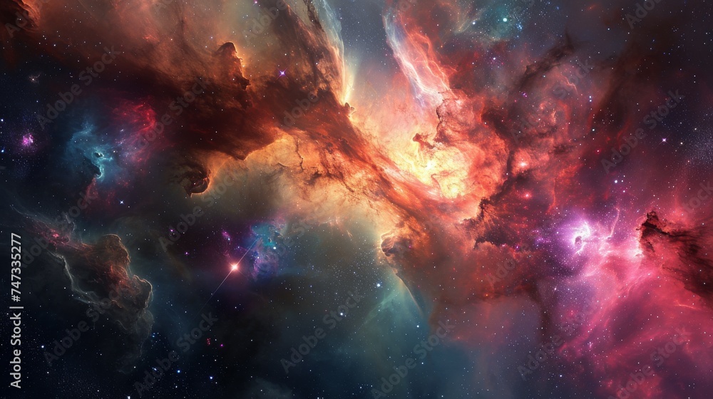 Naklejka premium Space galaxy wallpaper. nebula wallpaper. Beautiful cosmic Outer Space wallpaper. Space background with shining stars. cosmos with stardust. Infinite universe and starry night. Planets wallpaper.