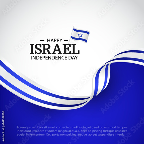 Vector Illustration of Independence Day of Israel. Banner. 