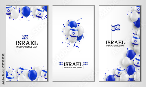 Independence Day of Israel. Banner set. Vector Illustration

