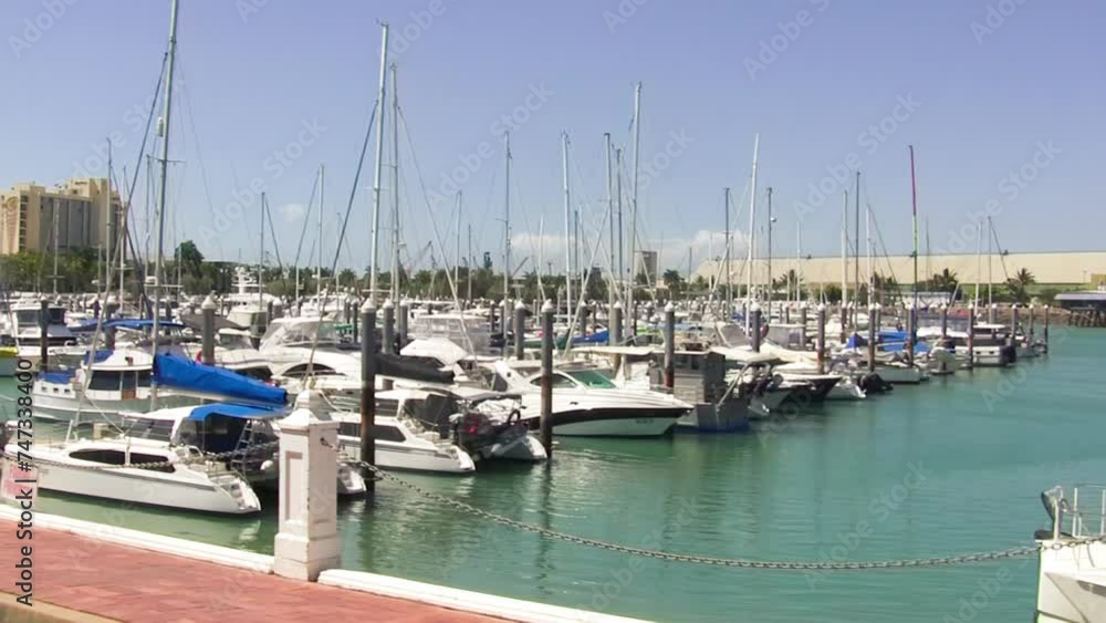 Townsville, Australia - August 17, 2009: City port on a sunny day