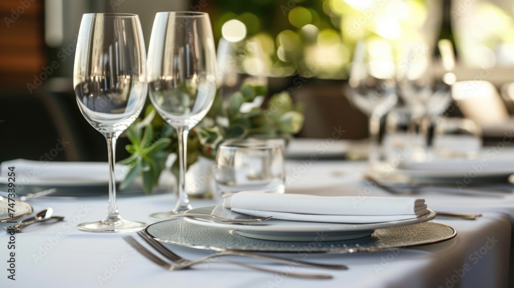 Elegant Table Setting in Restaurant Elegant Table Setting in Restaurant