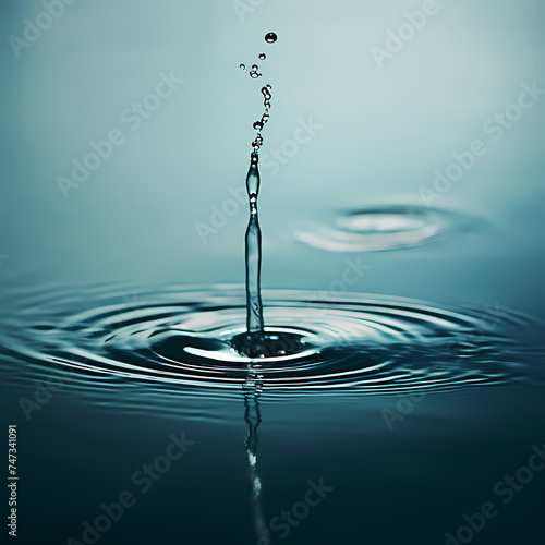 Minimalist shot of a single droplet falling into water.