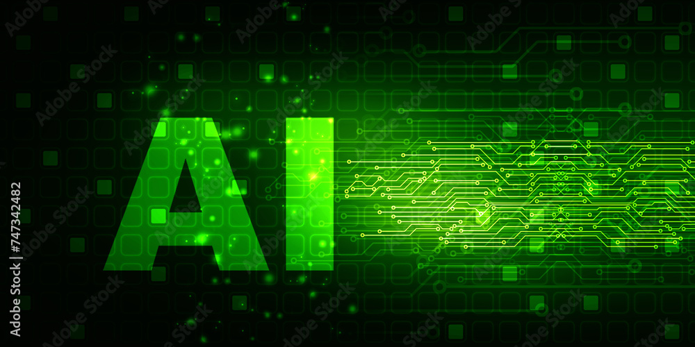 Obraz premium 2d rendering Artificial Intelligence (AI) concept 