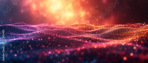 This abstract background is composed of dots and triangles, illustrating the world's connection and shrinking, A digital futuristic Earth minimalism, projected onto the background.