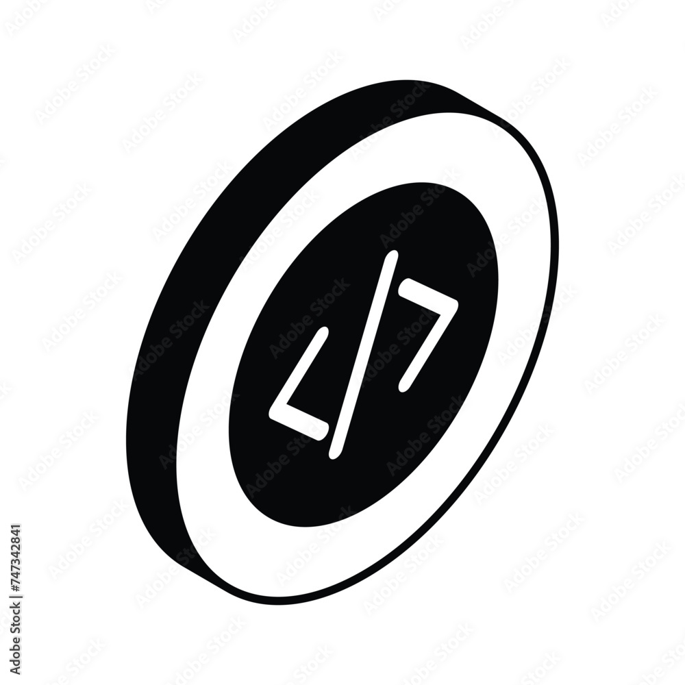 An amazing icon of coding in trendy isometric style An amazing icon of coding in trendy isometric style