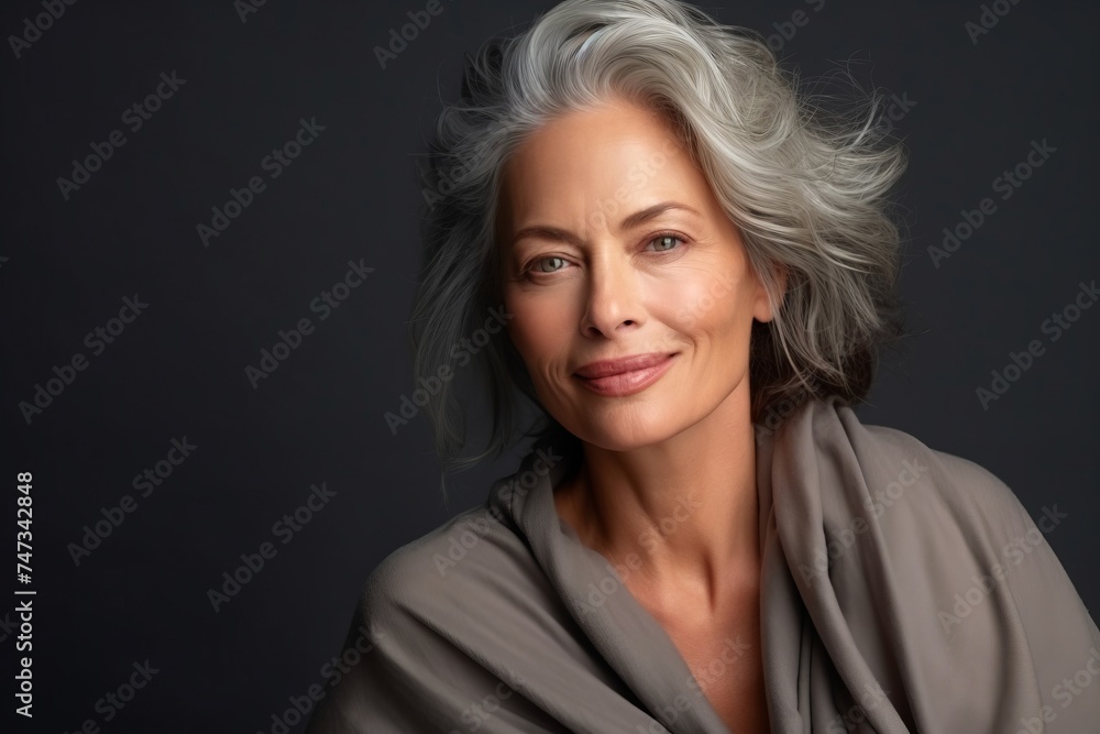 Elegant Mature Woman with Graceful Smile - Timeless Beauty Portrait Elegant Mature Woman with Graceful Smile - Timeless Beauty Portrait