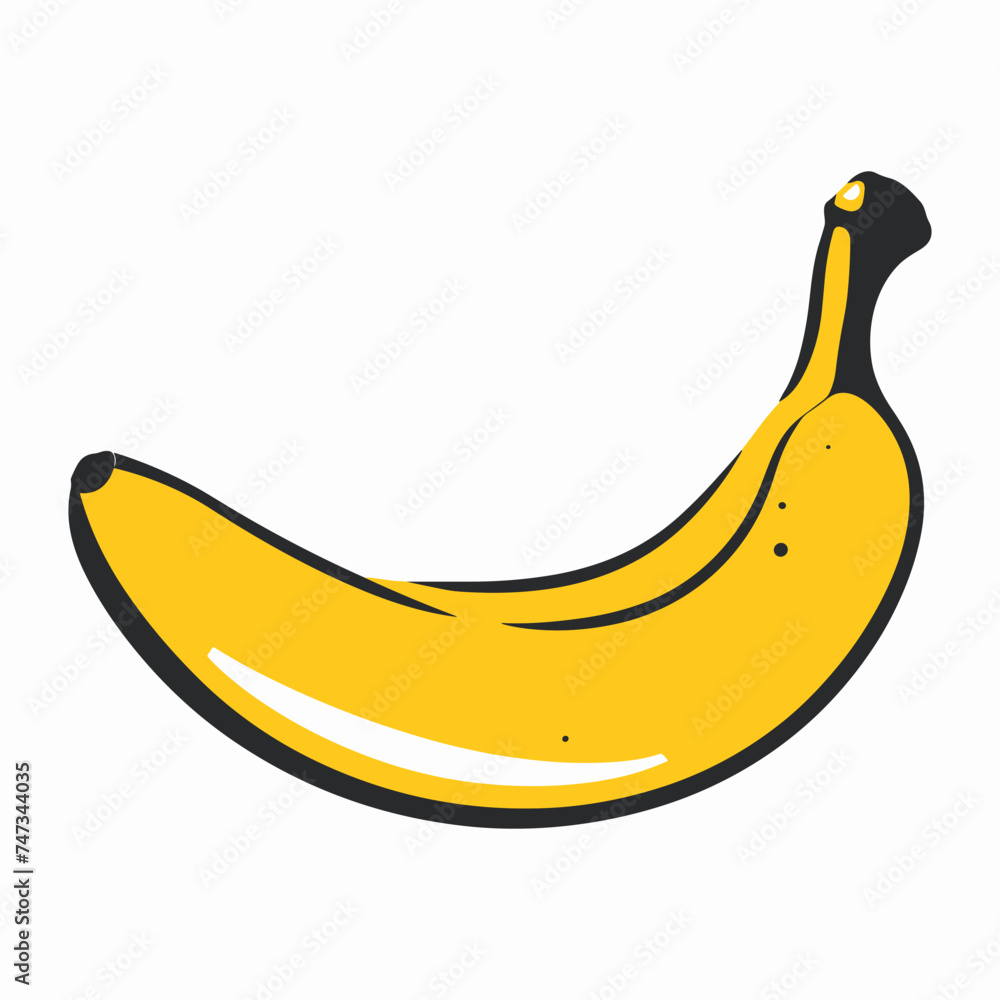 Flat logo vector isolated banana fruit cartoon on a white background