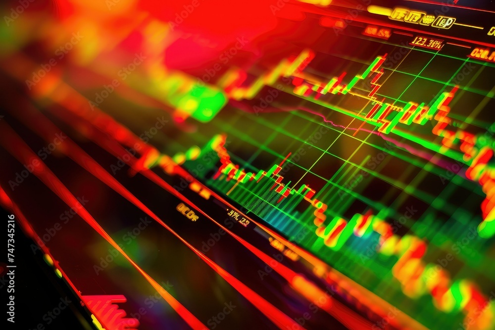 Obraz premium Stock market or forex trading graph in futuristic concept suitable for financial investment or Economic trends business idea and all art work design. Abstract finance background