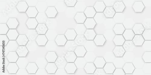 Hexagonal abstract white metal background with light. Hexagonal gaming vector abstract tech background.	