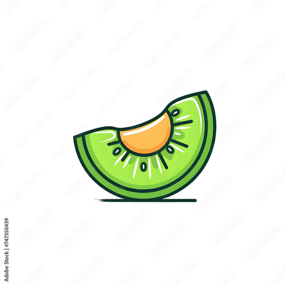 flat logo Vector a piece of kiwi isolated on white or transparent background cartoon vector illustration flat logo Vector a piece of kiwi isolated on white or transparent background cartoon vector illustration