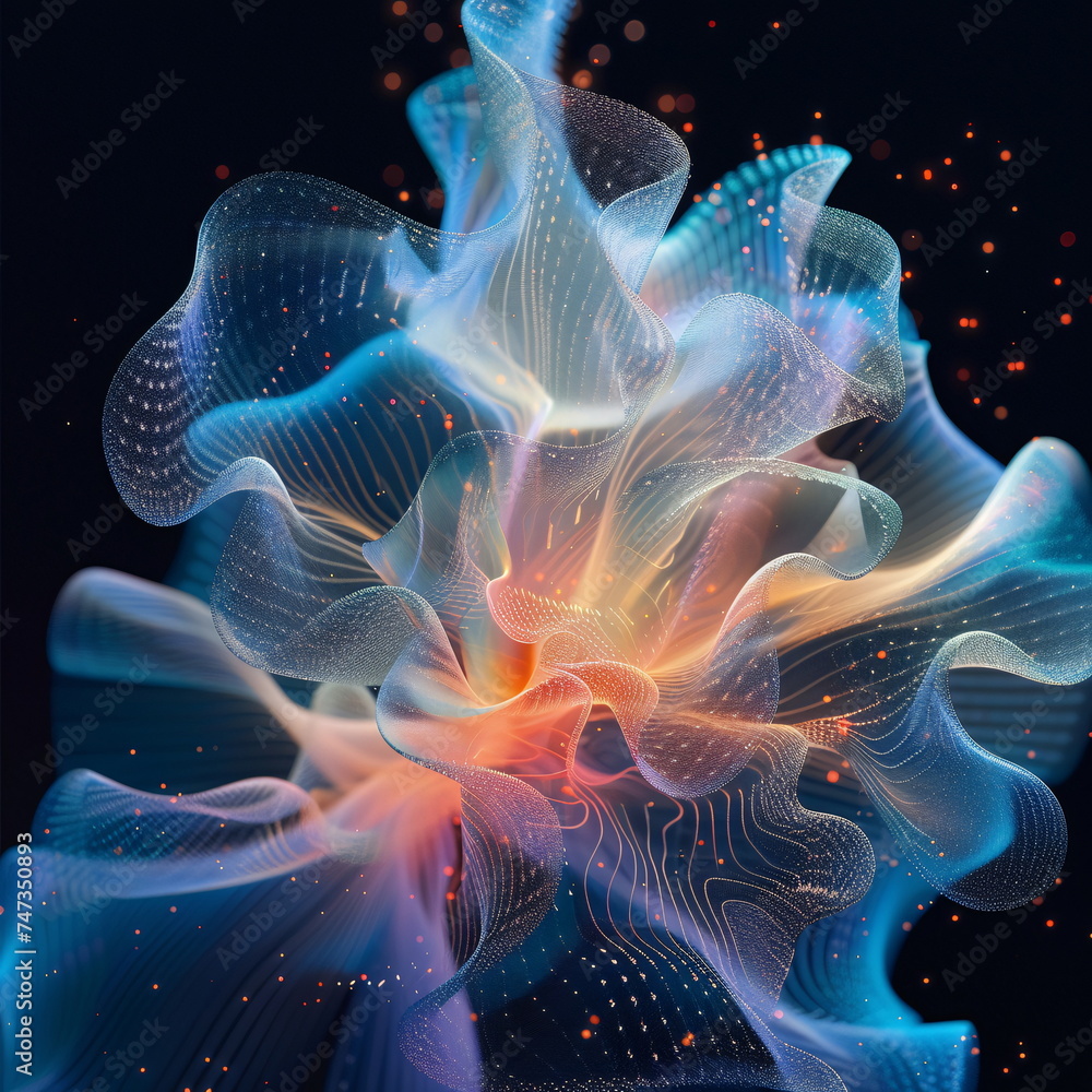 Fototapeta premium Vivid and Complex Display of Light and Color, A Captivating Abstract Design