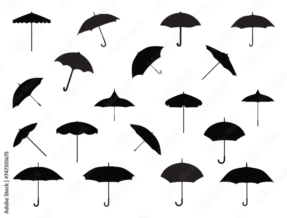 Umbrella silhouette vector art white background Umbrella silhouette vector art white background