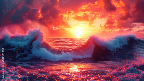 Beautiful seascape at sunset.
