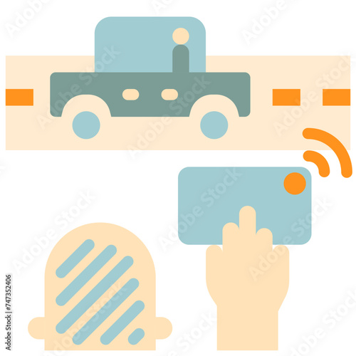 ridesharing flat style icons