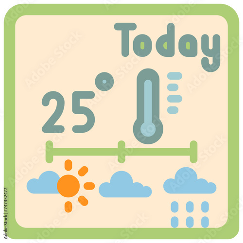 weather forecasting flat style icons