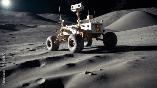 Lunar rover on the moon's surface