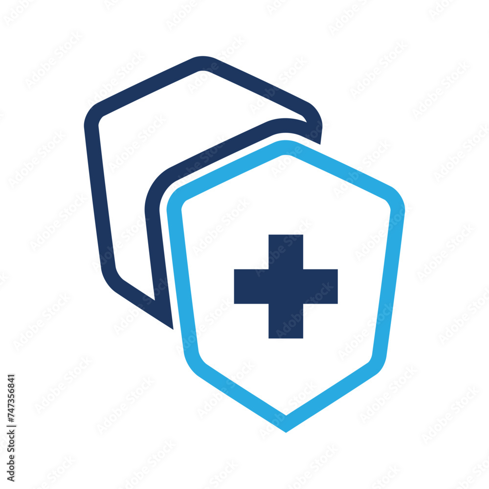 Obraz premium medical health protection shield with cross icon