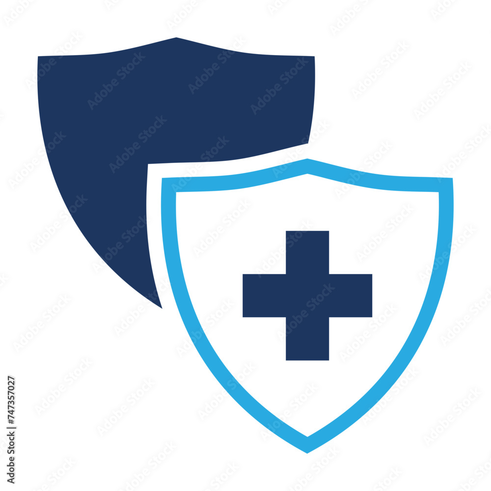 Obraz premium medical health protection shield with cross icon