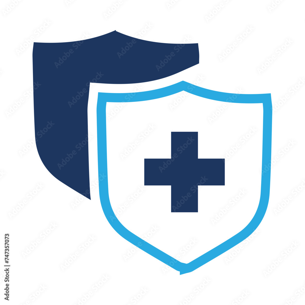 medical health protection shield with cross icon medical health protection shield with cross icon