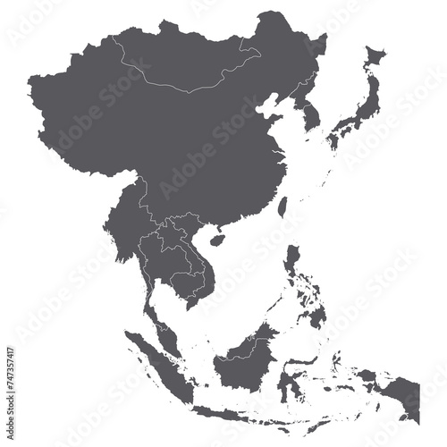 Asia country Map. Map of Asia  photo