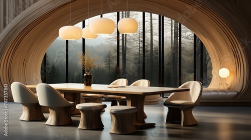 modern dining table interior room