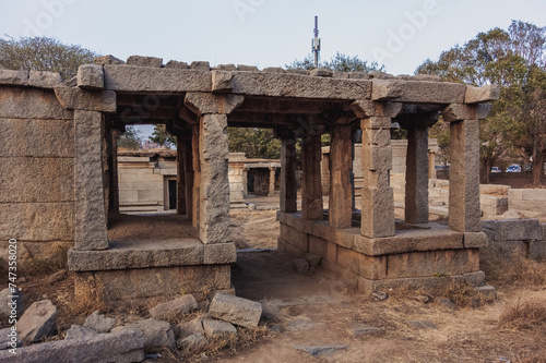 Ruins of the Prasanna Narasimha Temple. Hampi. India. photo