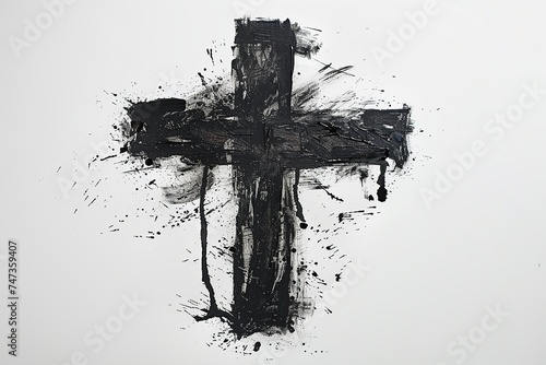 Experience the solemnity, humility, and reverence of Ash Wednesday through this elegant image featuring a Christian cross symbol marked with ash