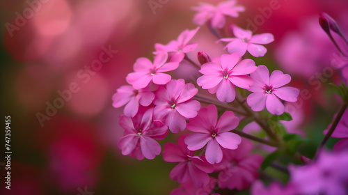  pink flowers in nature, blurred background © Andre Hirai