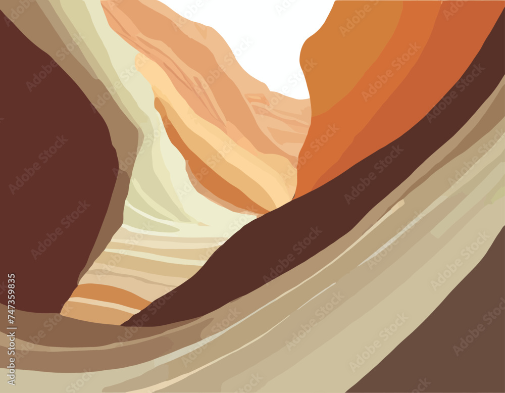 vector abstract shapes and patterns of sandstone in antelope canyon