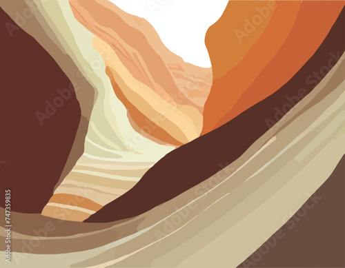 vector abstract shapes and patterns of sandstone in antelope canyon