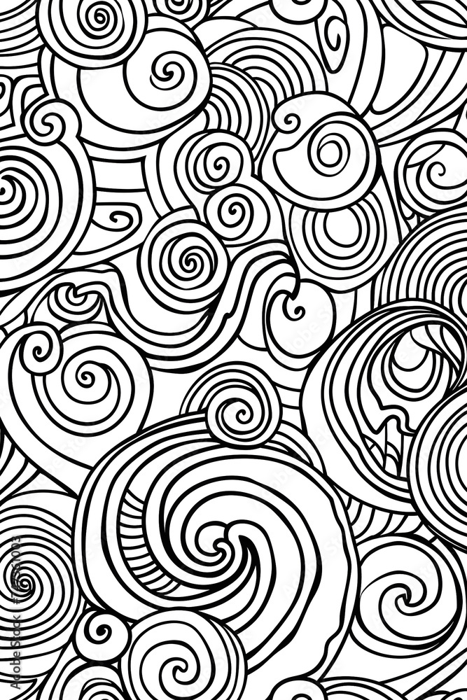 Black and White Swirl Pattern, coloring page