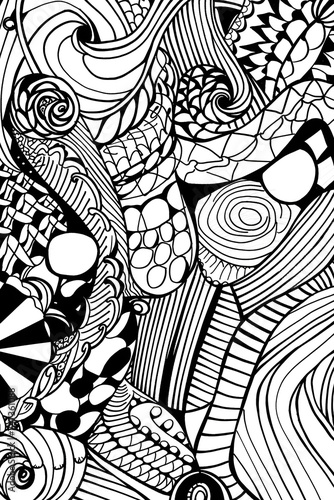 Wallpaper Mural Abstract Black and White Shapes, coloring page Torontodigital.ca