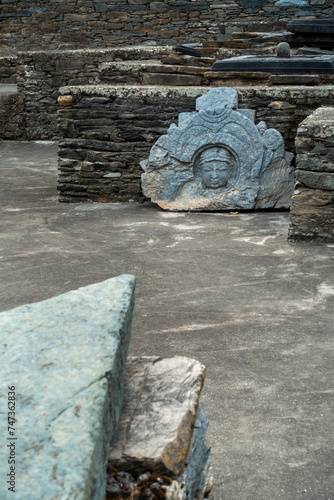 Ruins and Statues Unearthed at Lakhamandal Shiva Temple: Ancient Hindu Deity Sculptures photo