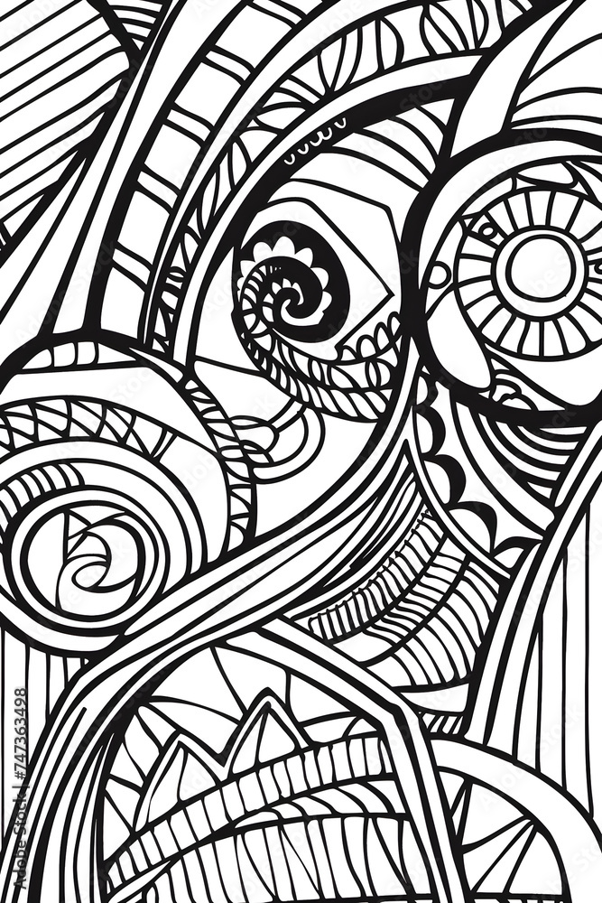 Abstract Black and White Design Drawing, coloring page Abstract Black and White Design Drawing, coloring page