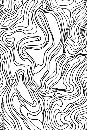 Black and White Drawing of Wavy Lines  coloring page