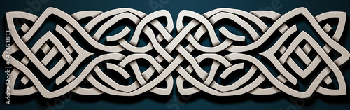 Black and white geometric pattern in Celtic knot style. Tightly cropped compositions for a modern look. Neoclassical influence for timeless appeal.