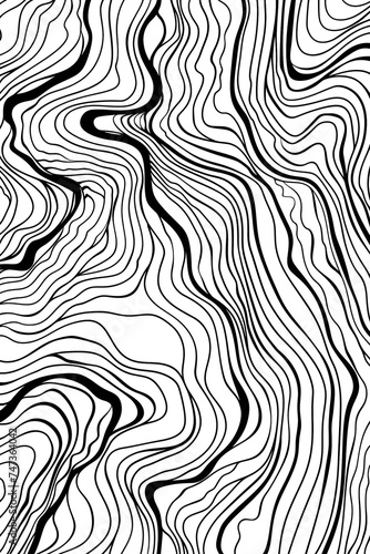 Black and White Wavy Lines Pattern  coloring page