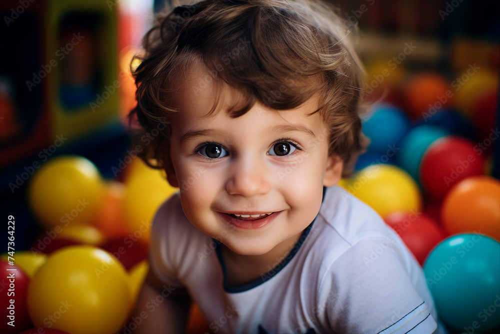Small children in kindergarten playroom having fun preschooler education concept Generative AI picture Small children in kindergarten playroom having fun preschooler education concept Generative AI picture