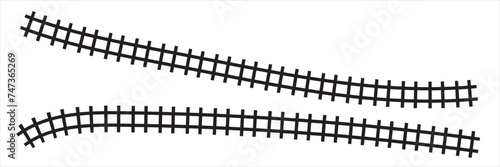 Railroad vector icon. Train sign. Railway symbol.  Railway Track Silhouette.  photo
