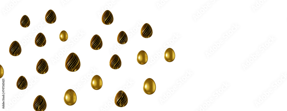 Abstract luxury golden easter eggs isolated Abstract luxury golden easter eggs isolated