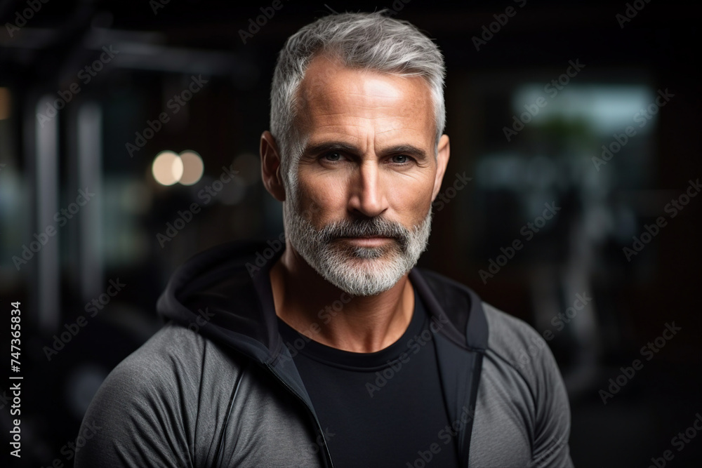 Mature people woman man practicing in spacious gym space active healthy way of life Generative AI picture Mature people woman man practicing in spacious gym space active healthy way of life Generative AI picture