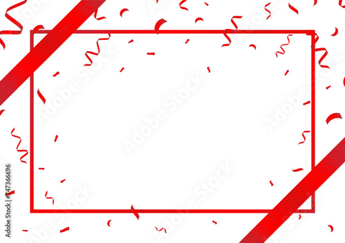 Celebration Background in Luxury Style with Ribbon and Confetti. Luxury or Abstract Background. Vector Illustration. 